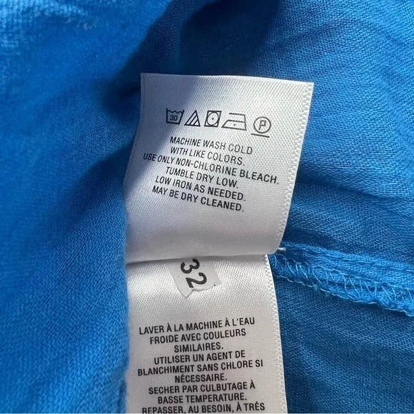 Anthro Maeve Blue & Pink Runaway Boho Southwestern Embroidered Peasant Top XS - Picture 15 of 16